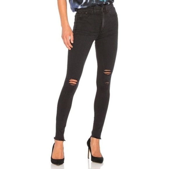 RAG & BONE High Rise Skinny Distressed Jeans - Picture 1 of 7